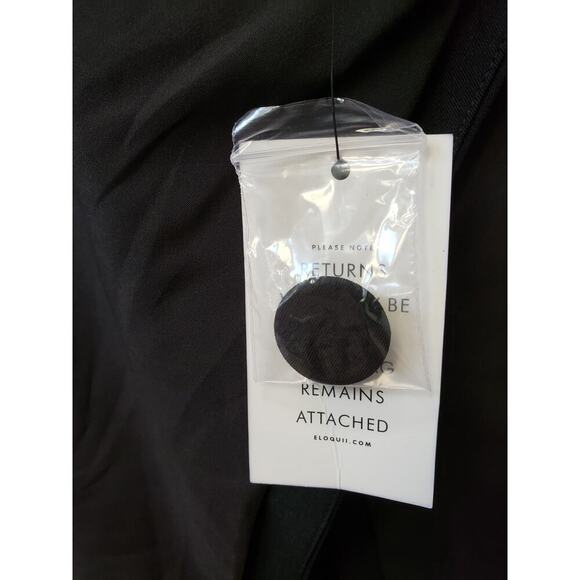 Eloquii Blazer Coat Womens Size 16 Black Notch Lapel Slit Back Double Breasted - Picture 3 of 15